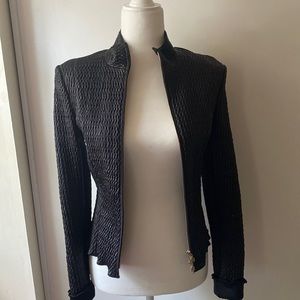 Salvatore Ferragamo black leather jacket